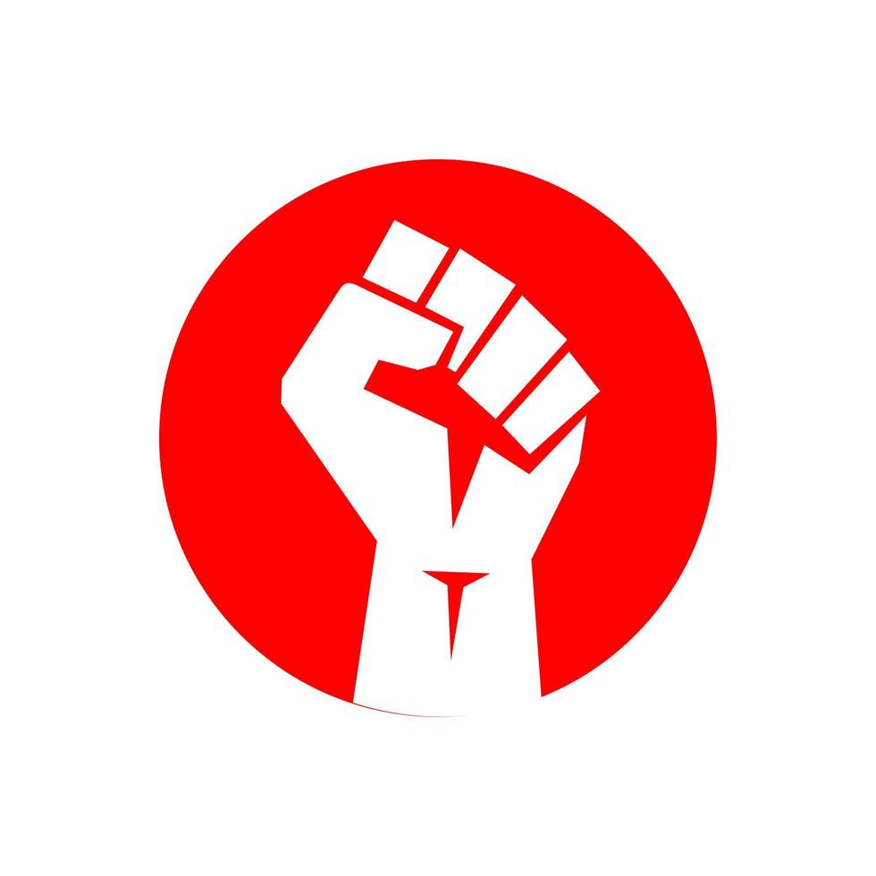 Raised fist logo. Raised black fist vecor icon. Victory, rebel symbol in protest or riot gesture symbol. vector