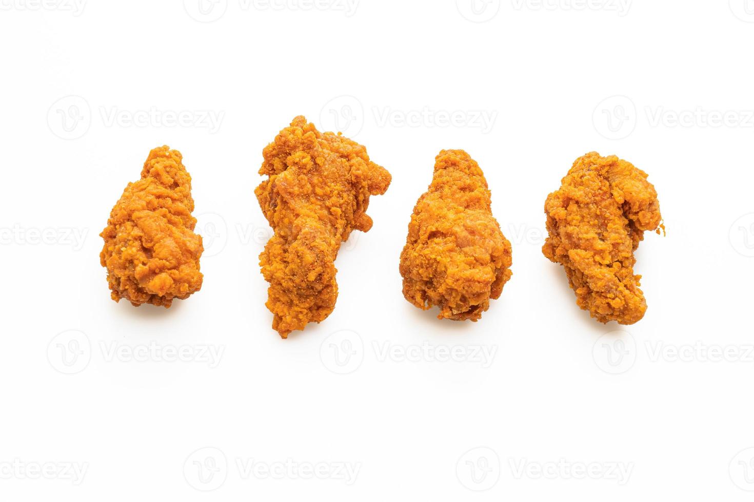 fried spicy chicken on white background photo