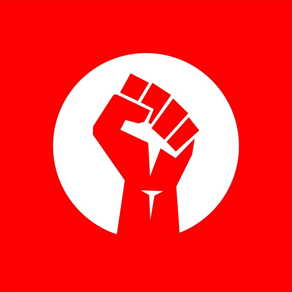 Raised fist logo. Raised black fist vecor icon. Victory, rebel symbol in protest or riot gesture symbol. vector