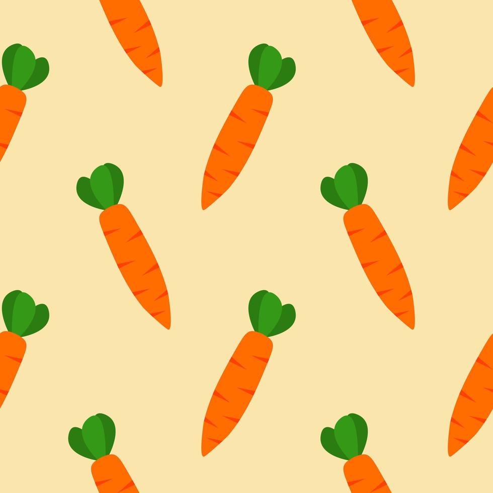 carrot seamless pattern. carrot with leaves. Bunch of carrots proper nutrition, farm products, vegan food, diet, diet products seamless pattern design for printing on textile, paper. vector