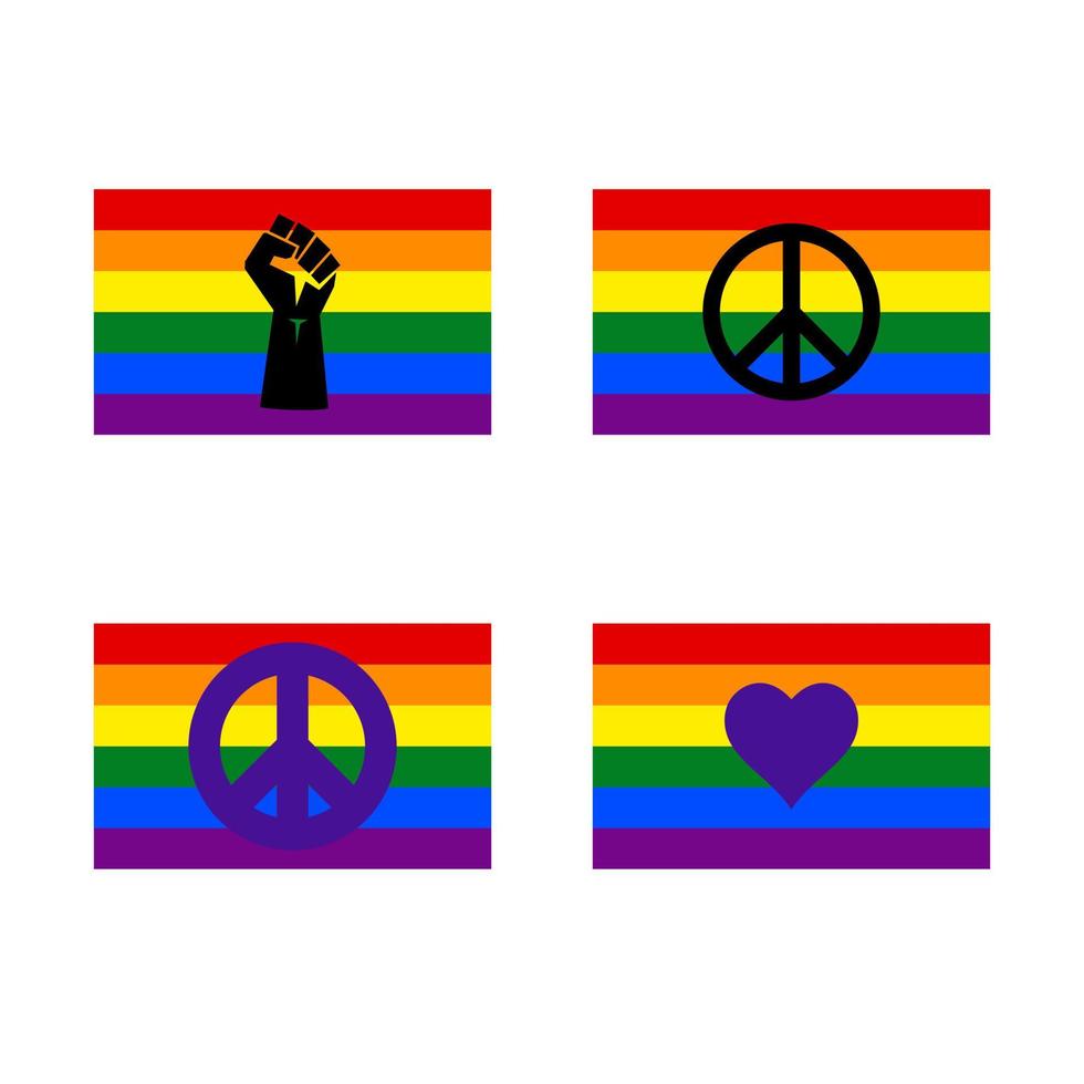 LGBT flag for gay, lesbian, bisexual, transgender, asexual, intersexual and queer relationship, love or sexuality rights. vector