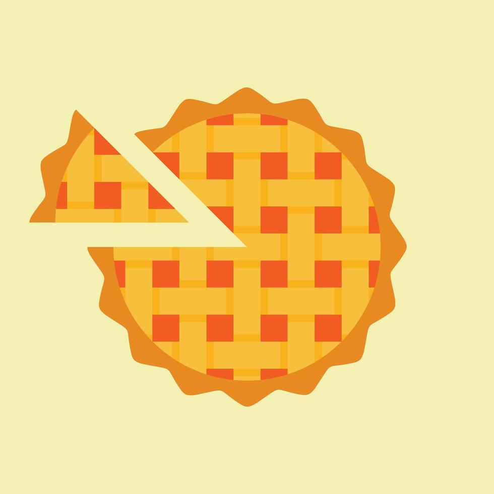 Thanksgiving element. vector illustration of homemade pies with pumpkin filling. great for bakery, pastry, confectionery menu design. good for homemade pies labels. comfort food concept.