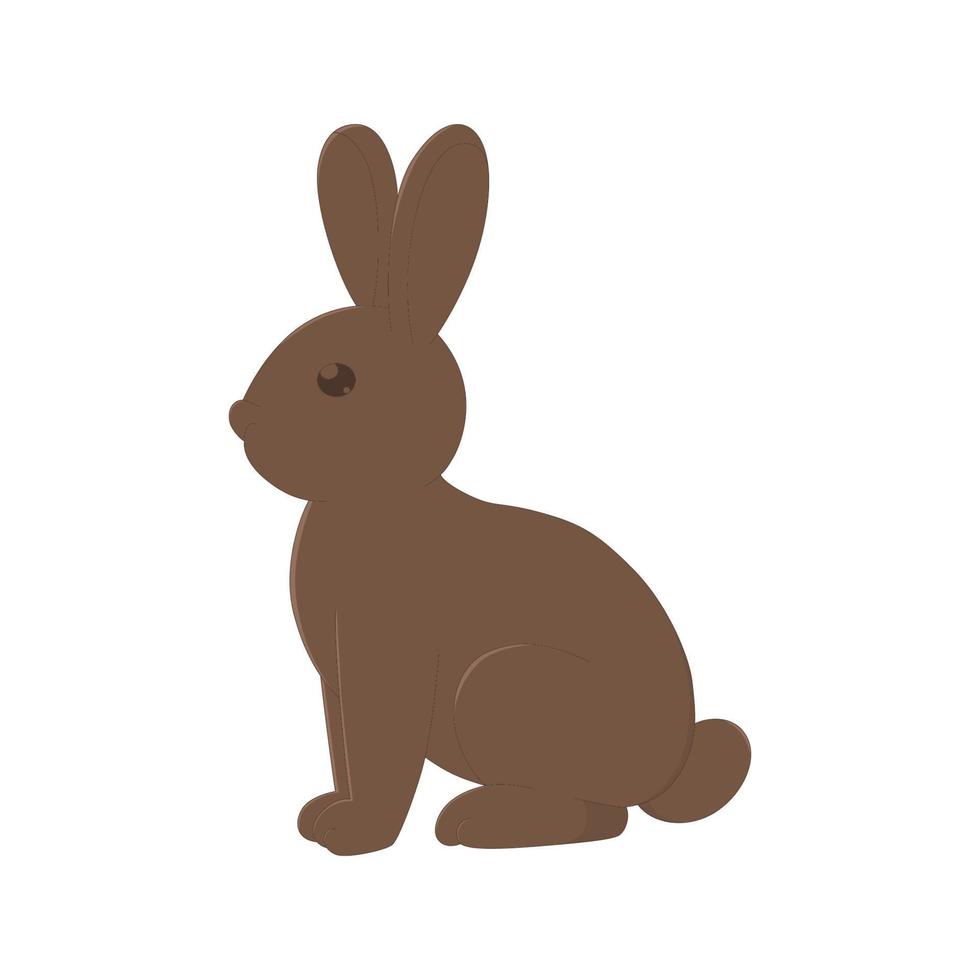 Chocolate Easter bunny in cartoon style. Colorful vector illustration isolated on a white background