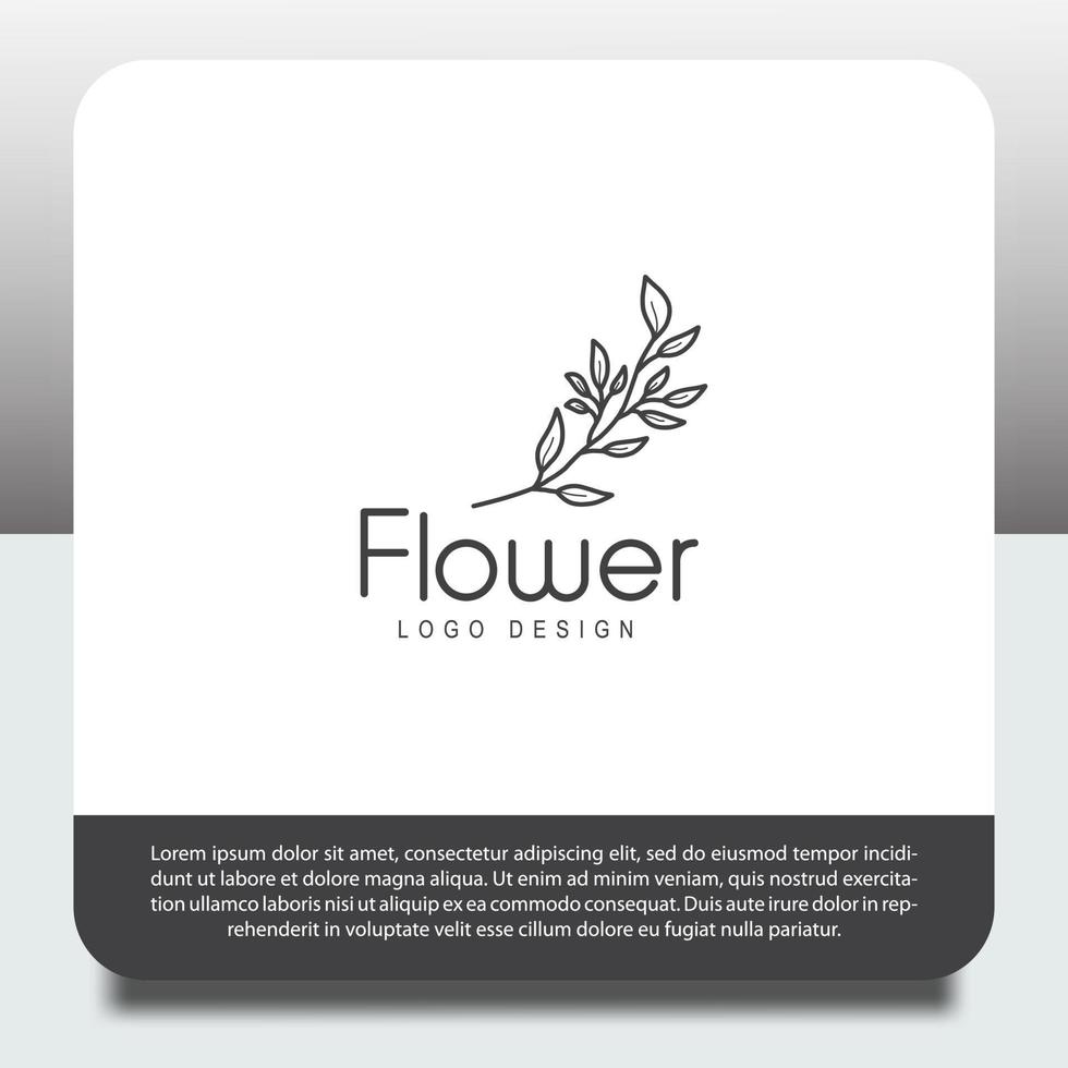 logo design template, with hand drawn beautiful plant icon vector