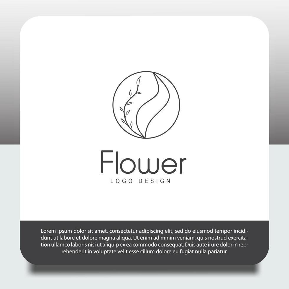 logo design template, with hand drawn beautiful plant icon vector