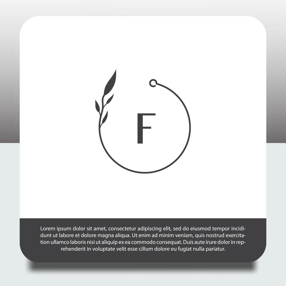 logo design template, with hand drawn beautiful plant icon vector