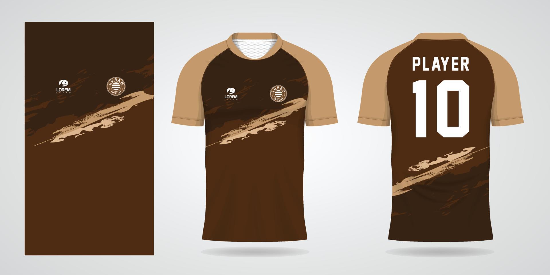 plantilla de diseño de deporte de camiseta de fútbol marrón vector