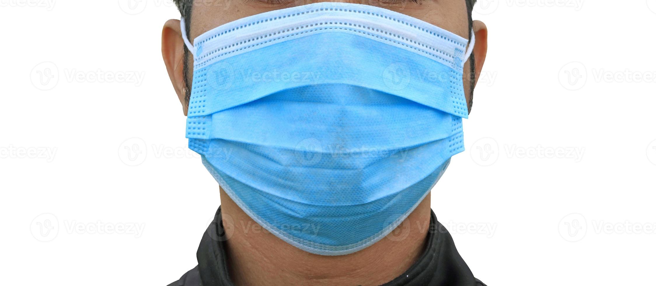 Asian people wear masks to protect the corona virus from a white photo