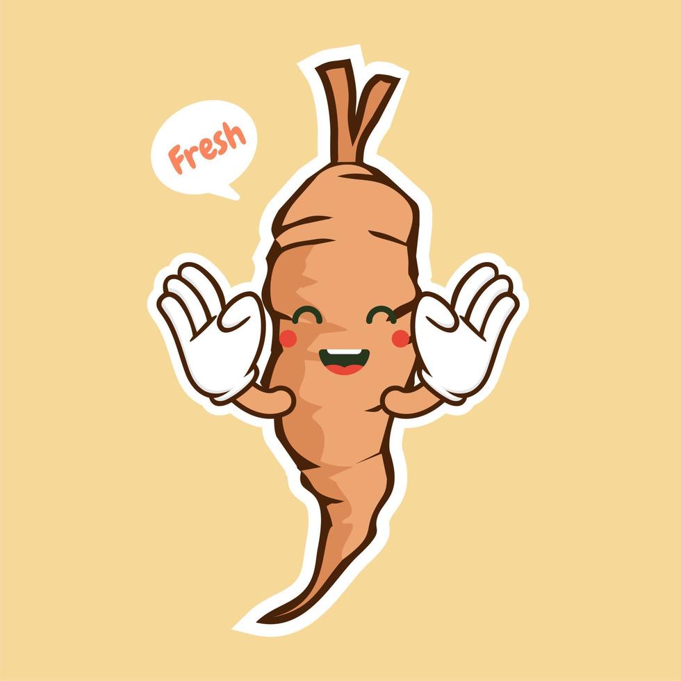 cute cassava flat design vector illustration
