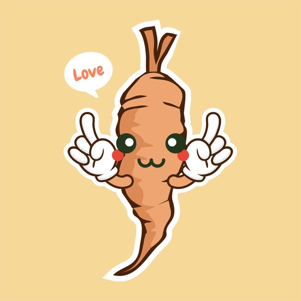 cute cassava flat design vector illustration