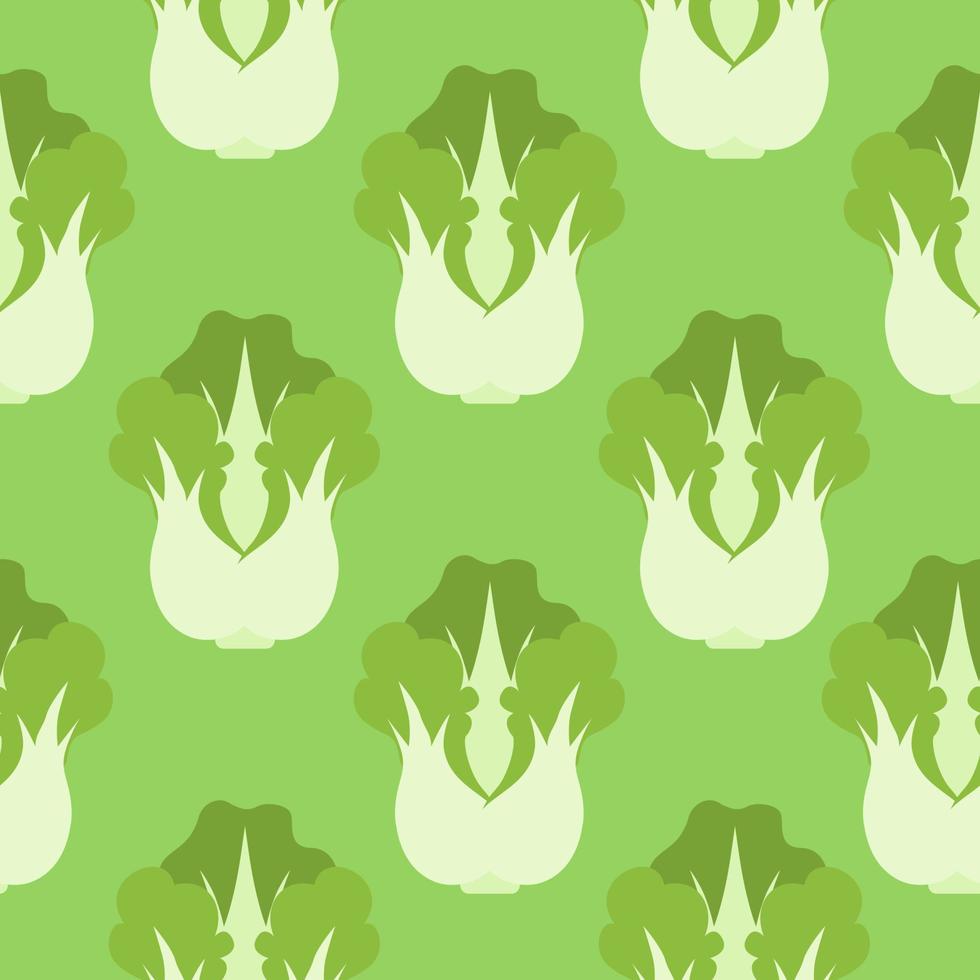 Chinese cabbage flat design vector seamless pattern. Farm market product. chinese napa cabbage, vector illustration. Peking cabbage healthy organic vegetable background, wallpaper.