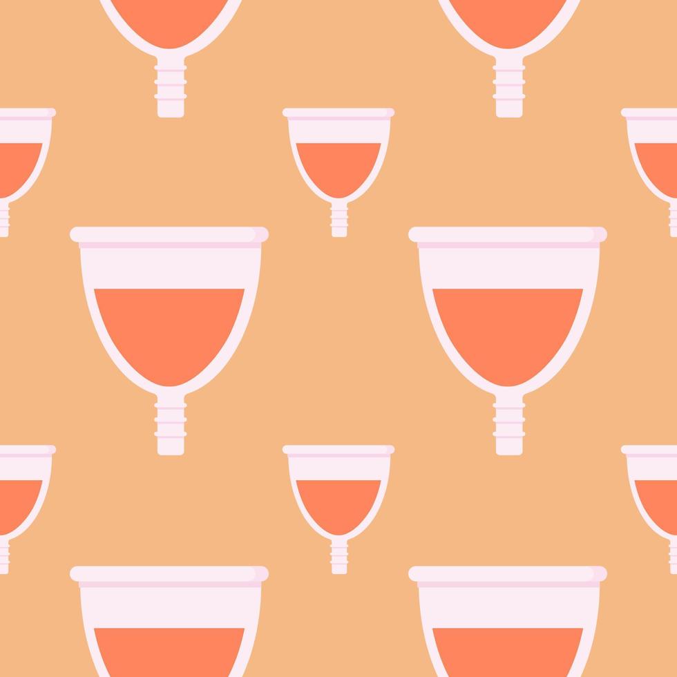 menstrual cup seamless pattern vector illustration
