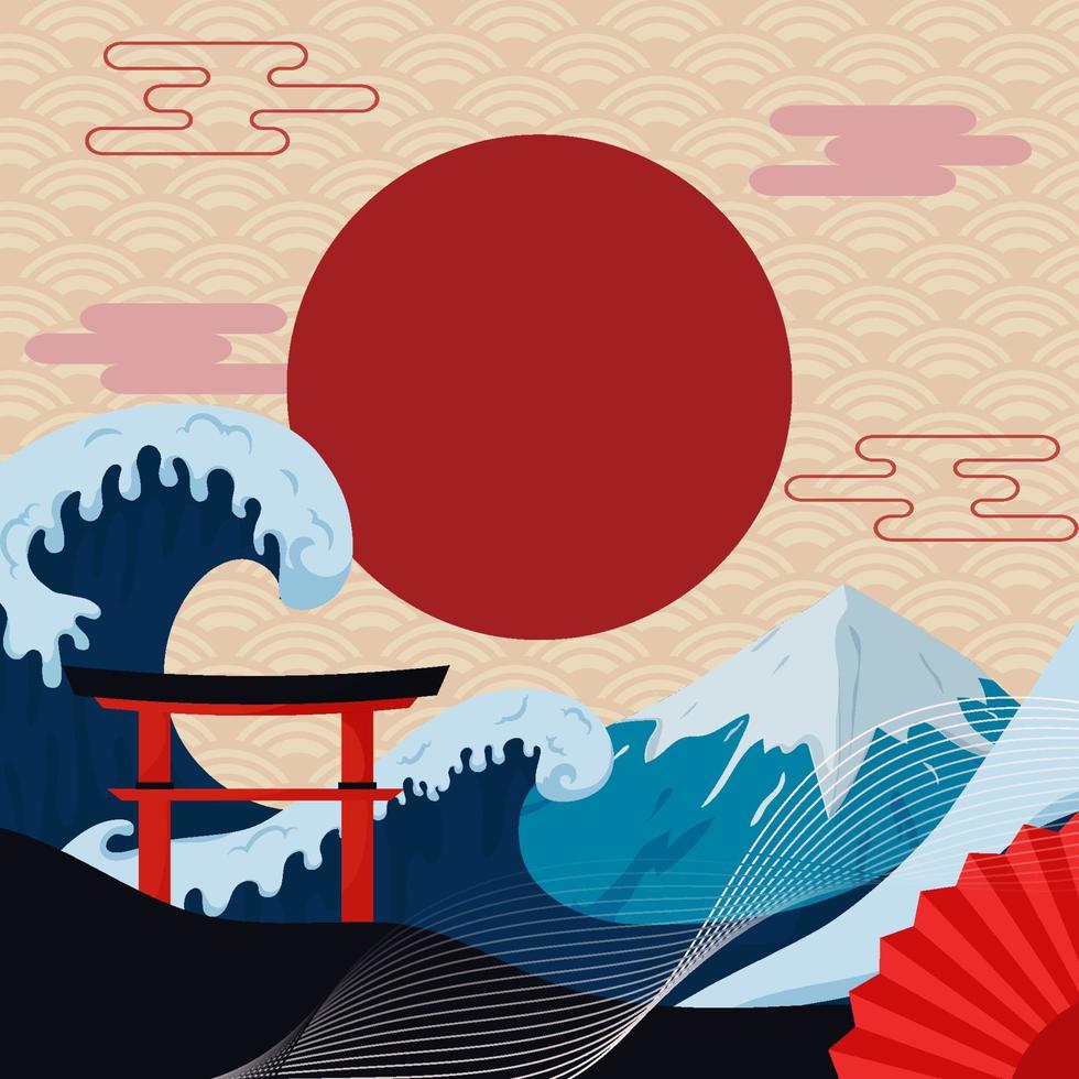 fondo de elemento de estilo japonés vector