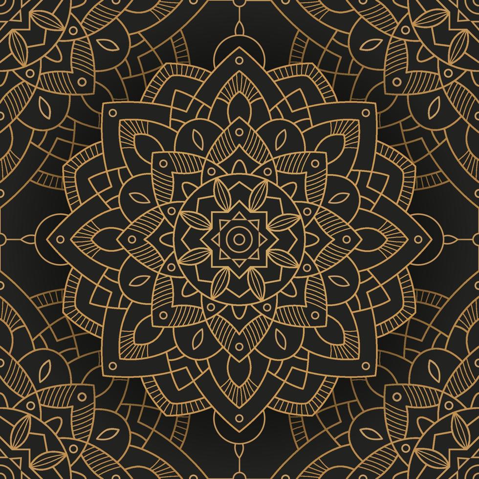 Golden Mandala Seamless Pattern vector