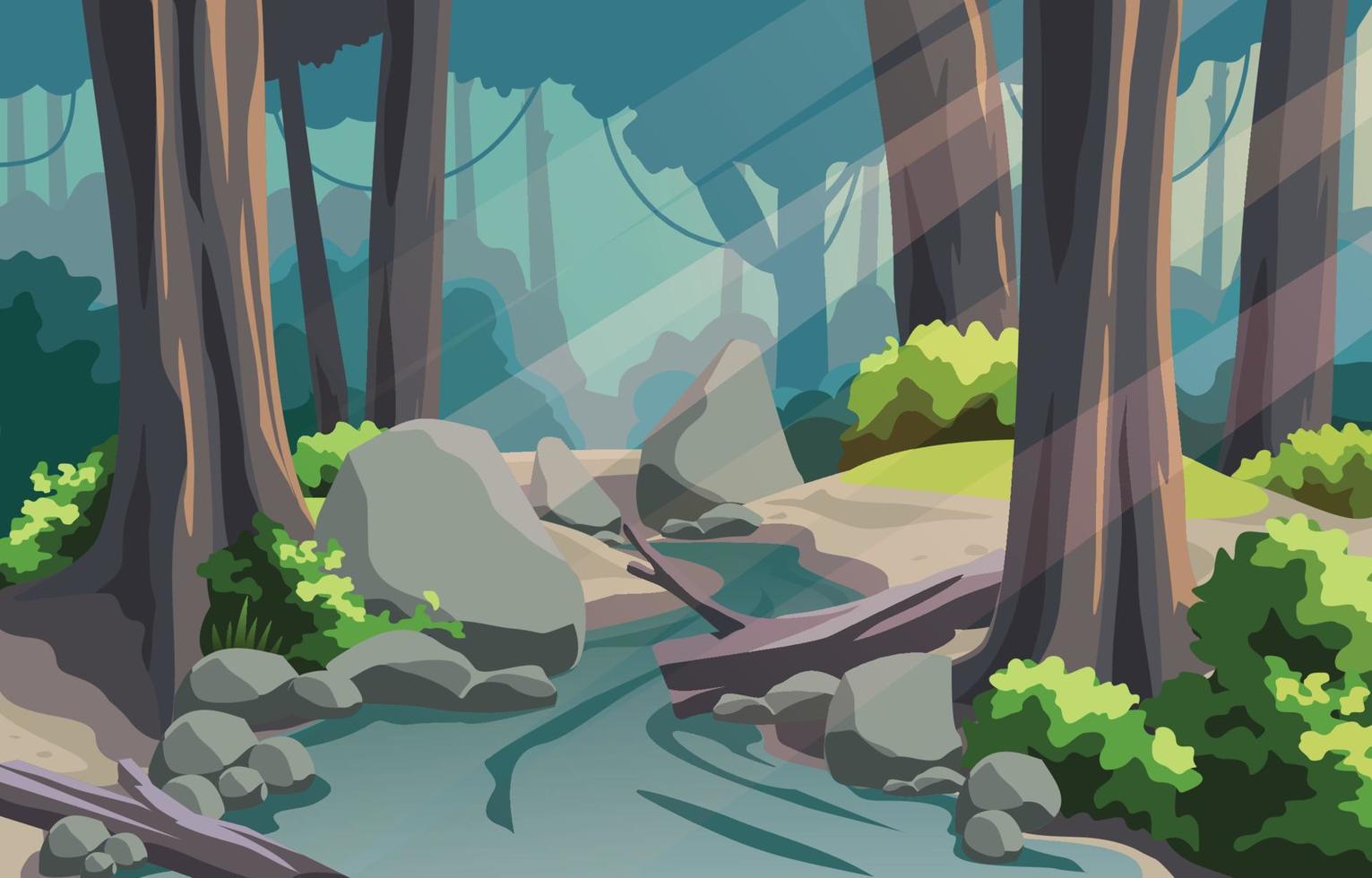 Serene Summer Forest vector