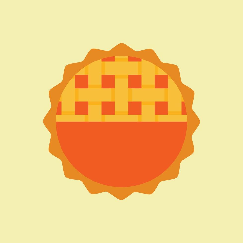 Thanksgiving element. vector illustration of homemade pies with pumpkin filling. great for bakery, pastry, confectionery menu design. good for homemade pies labels. comfort food concept.