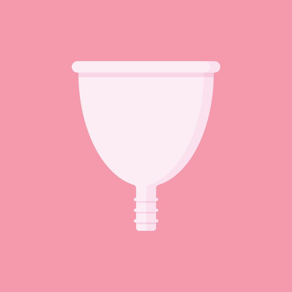 menstrual cup flat design vector illustration. CIsolated on pink background. Vector cartoon character illustration design,simple flat style. Zero waste period, menstrual cup concept