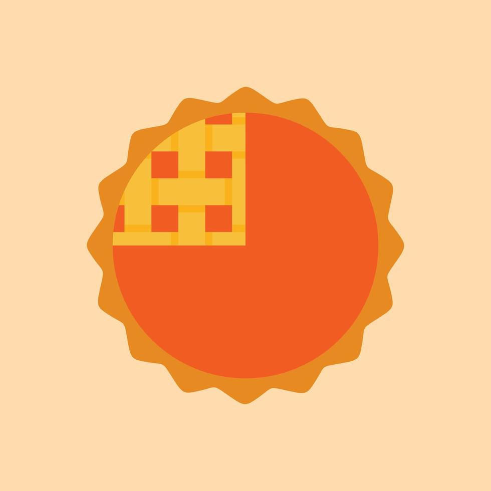 Thanksgiving element. vector illustration of homemade pies with pumpkin filling. great for bakery, pastry, confectionery menu design. good for homemade pies labels. comfort food concept.
