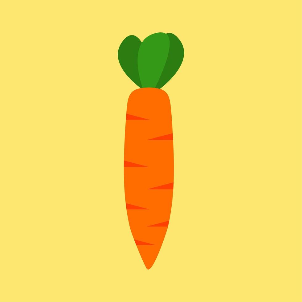 zanahoria fresca, verdura, comida, estilo plano vectorial. icono de zanahoria plana naranja vectorial. símbolo vegetal vectorial en estilo plano. vector