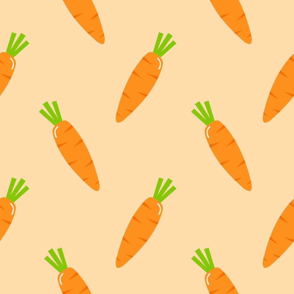carrot seamless pattern. carrot with leaves. Bunch of carrots proper nutrition, farm products, vegan food, diet, diet products seamless pattern design for printing on textile, paper. vector