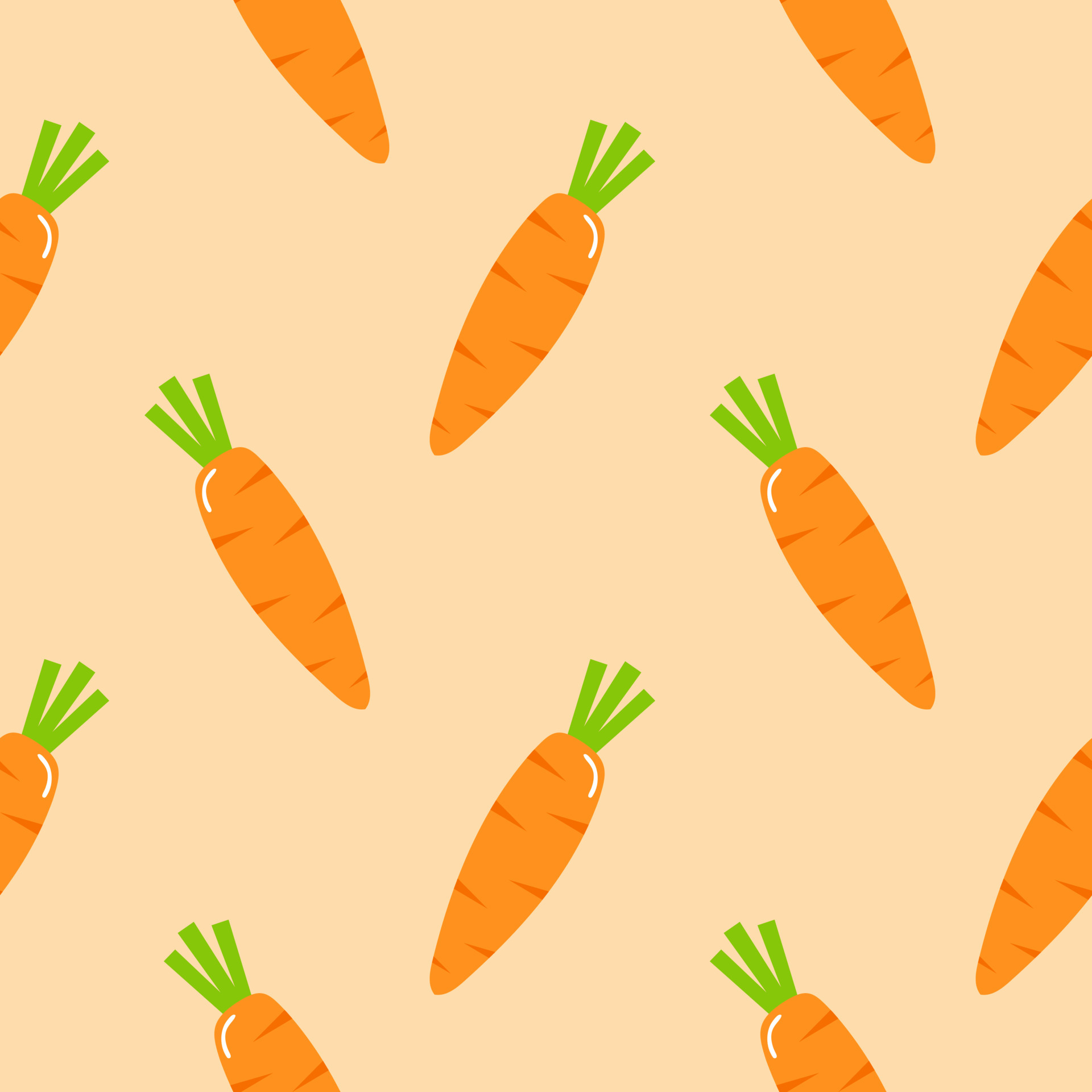 carrot seamless pattern. carrot with leaves. Bunch of carrots proper