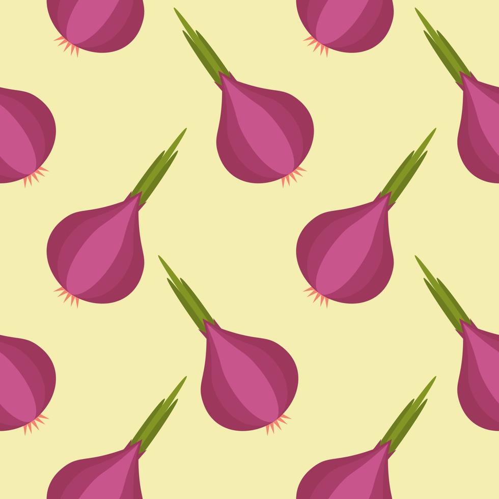 onion seamless pattern flat design vector illustration. Vegetable from the garden. Organic food. Vector illustration.