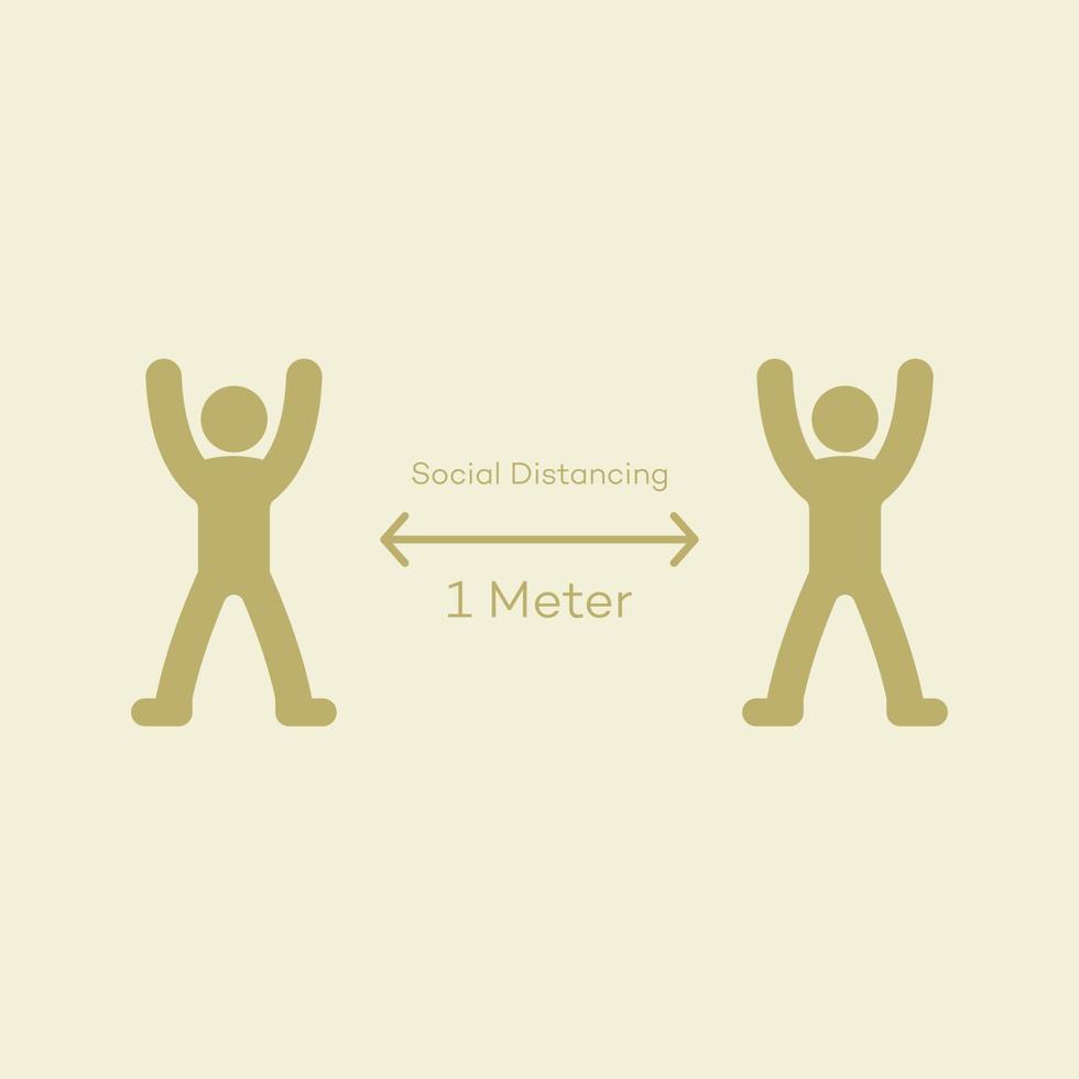 Keep distance sign. Preventive measures. Steps to protect yourself. Keep the 1 meter distance. Vector illustration. Quarantine measures sign - Coronavirus. Virus spread prevention - social isolation