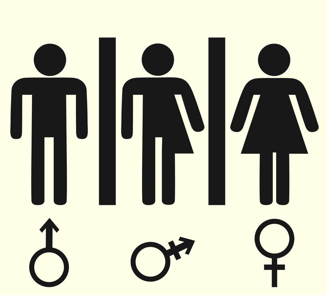 signo simbólico de género para visitar un baño público eps 10 vector