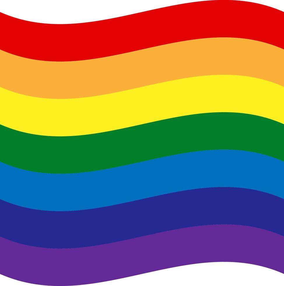 Rainbow flag. The most widely known worldwide is the pride flag representing LGBT pride. lesbian, gay, bisexual, and transgender vector