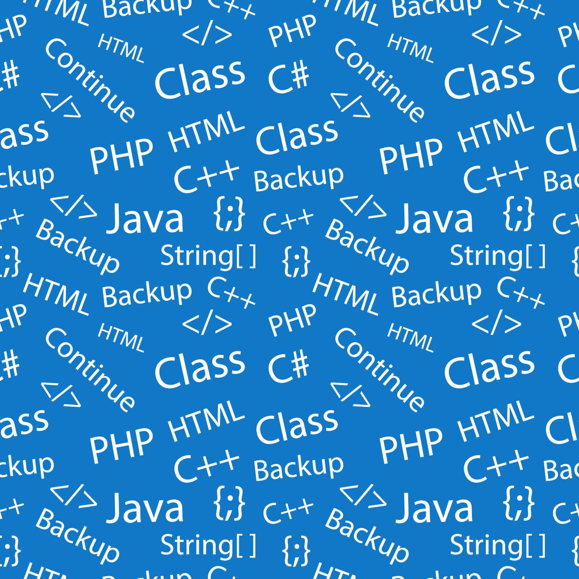 Seamless texture with mathematical signs, programming languages ...