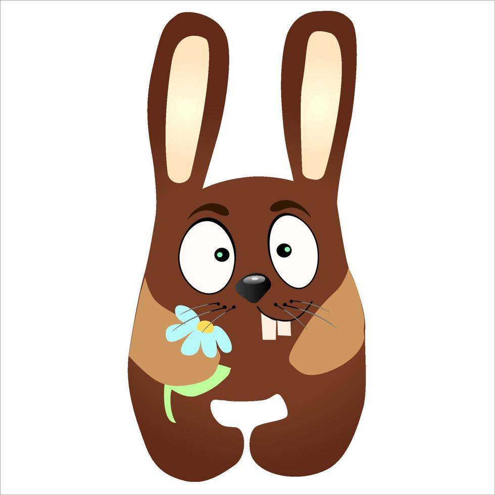Bunny baby toy. Vector. Rabbit, hare icon. Kid toy isolated on white background in flat design. vector