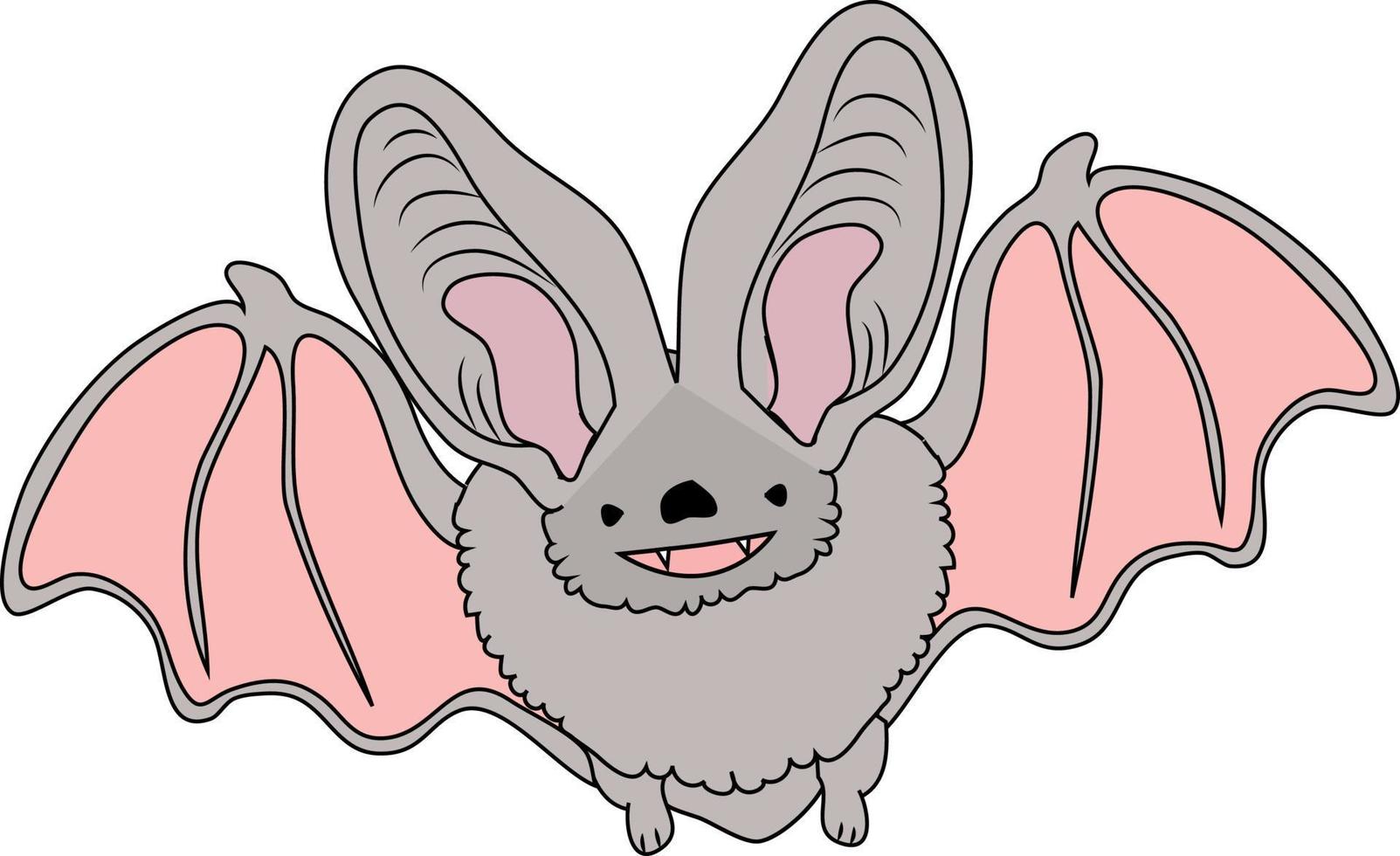 lindo murciélago sobre un fondo blanco. personaje animado. ilustración vectorial vector