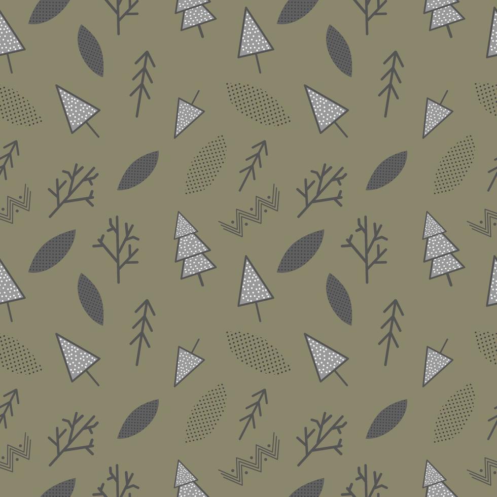 Scandinavian seamless pattern with trees. Stock vector eps 10.