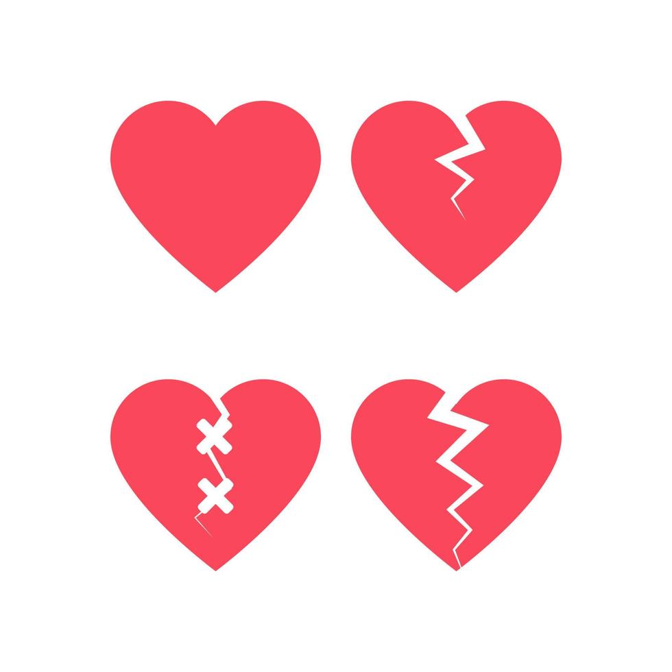 broken heart icon vector isolated on white background