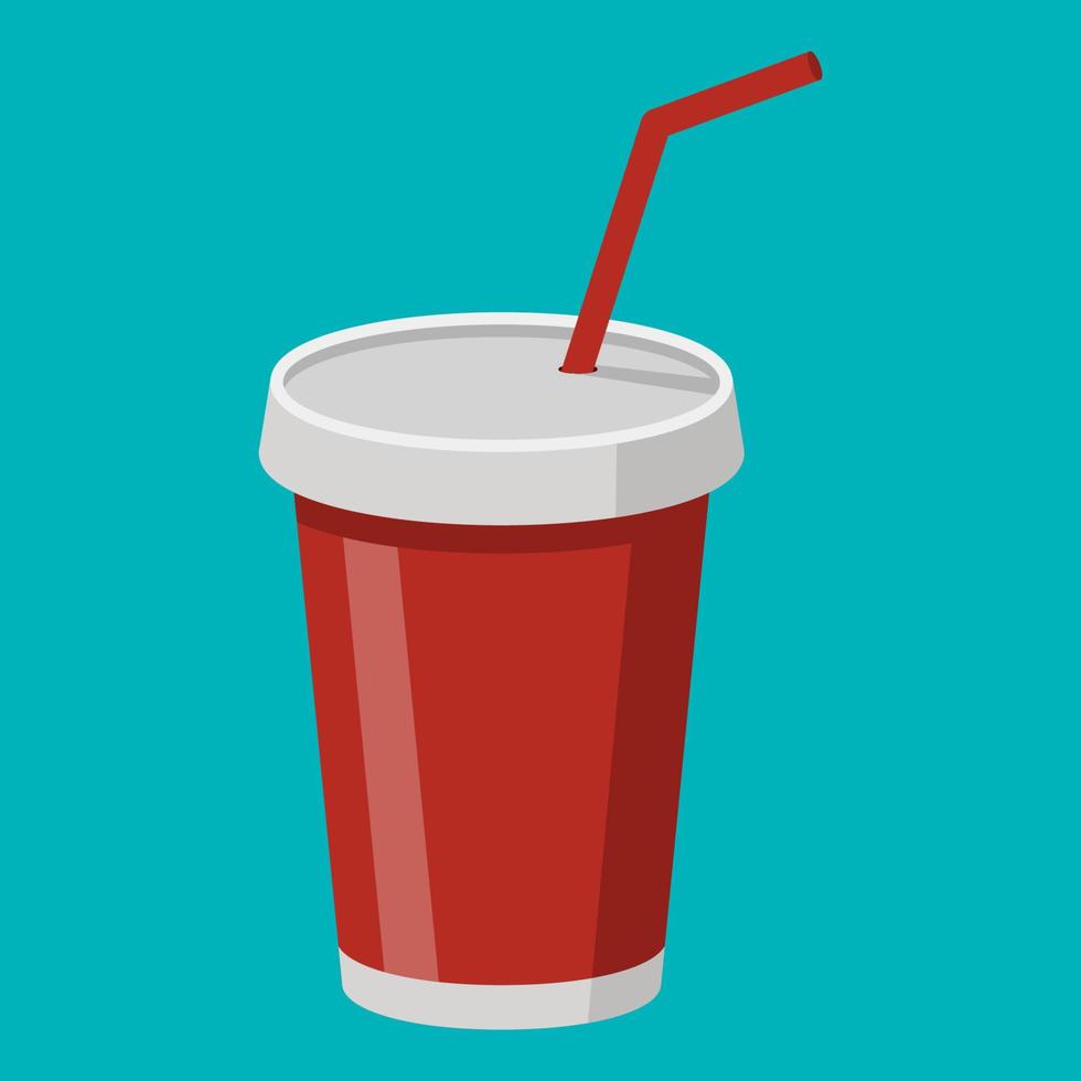 soda cup vector, paper cup isolated on blue background. vector