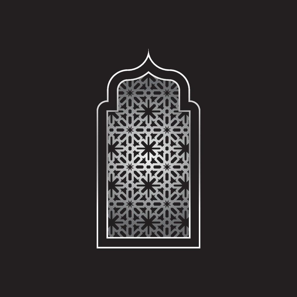 Mosque door or window frame vector
