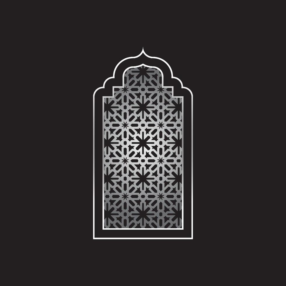 Mosque door or window frame vector