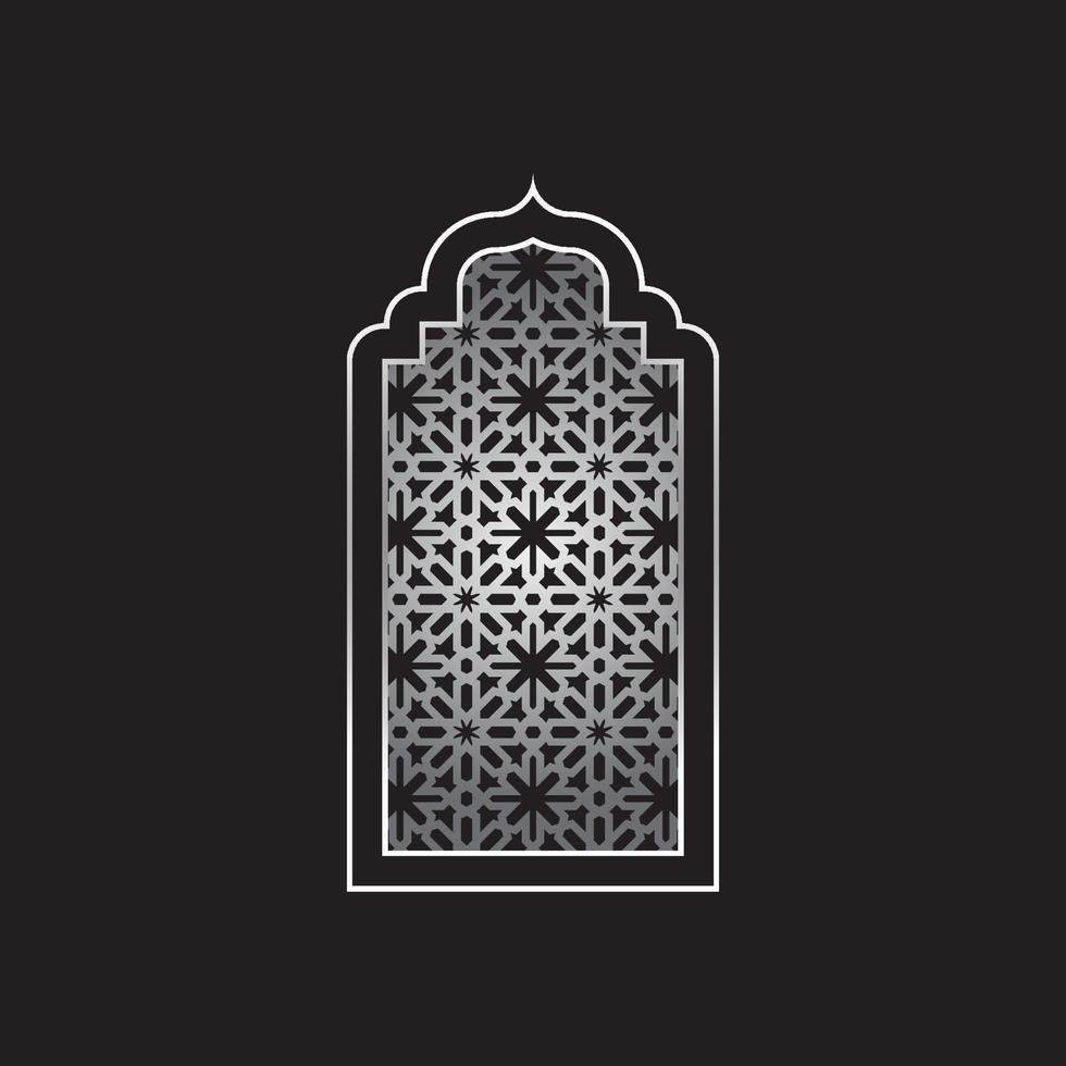 Mosque door or window frame vector