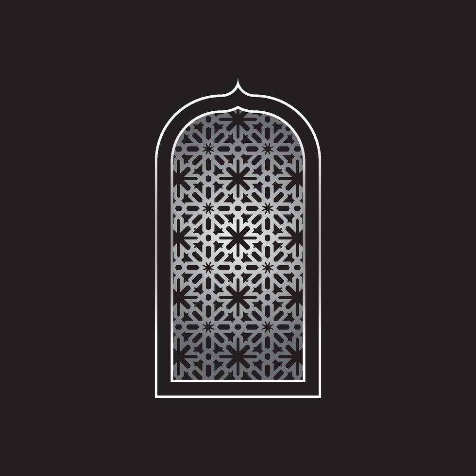 Mosque door or window frame vector