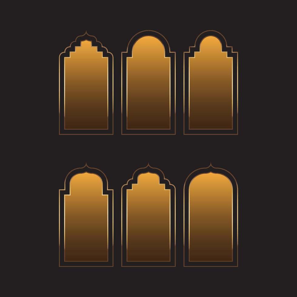 Mosque door or window frame vector