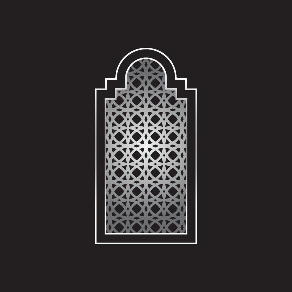 Mosque door or window frame vector