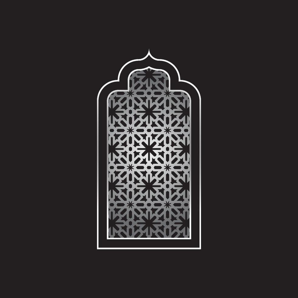 Mosque door or window frame vector