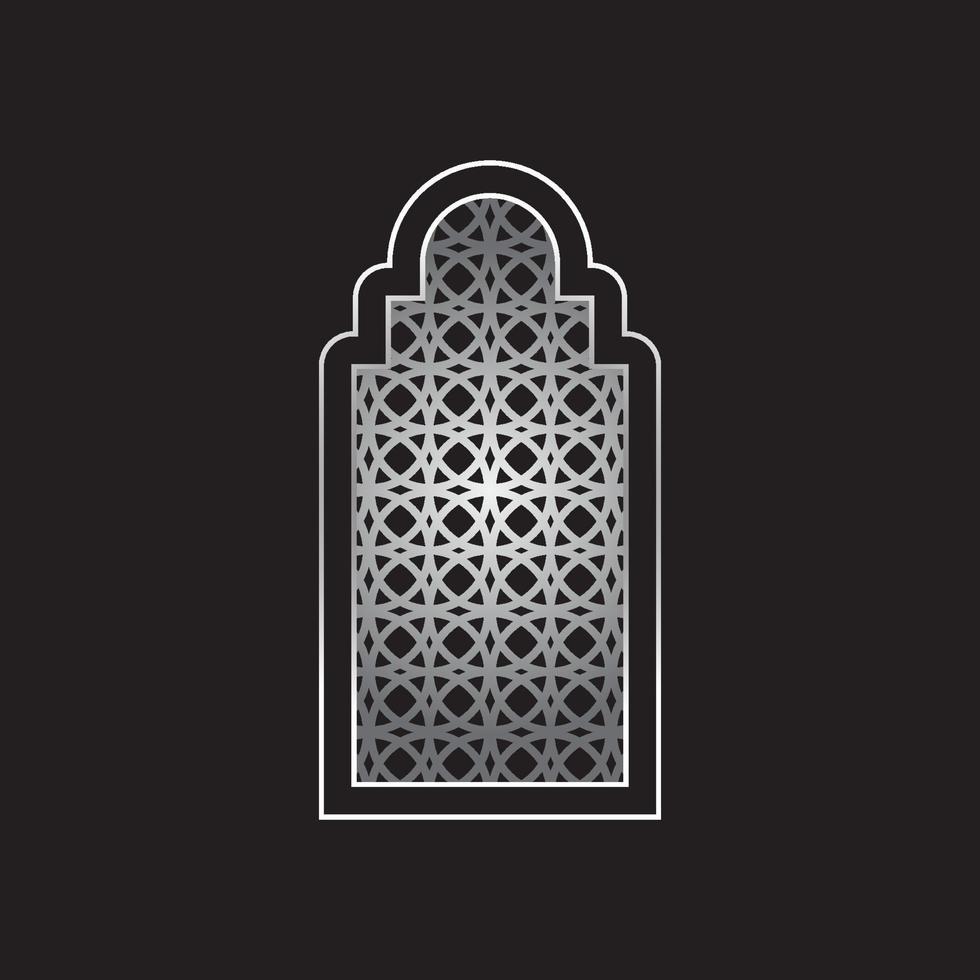 Mosque door or window frame vector