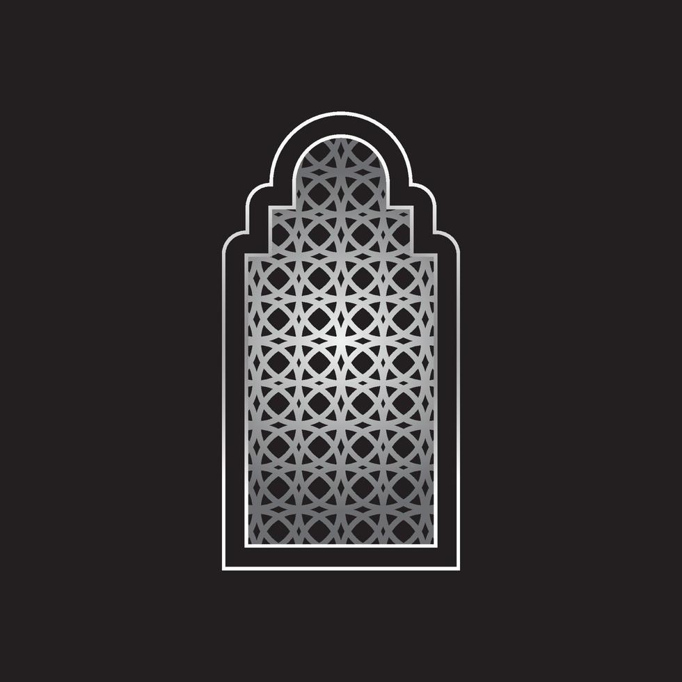 Mosque door or window frame vector