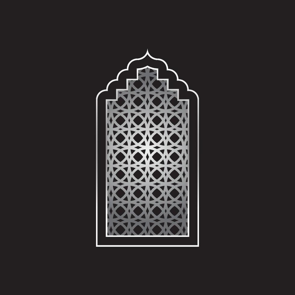 Mosque door or window frame vector