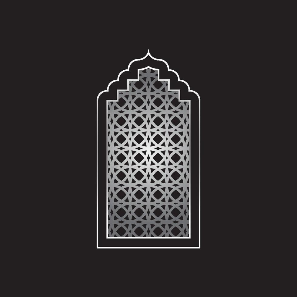 Mosque door or window frame vector