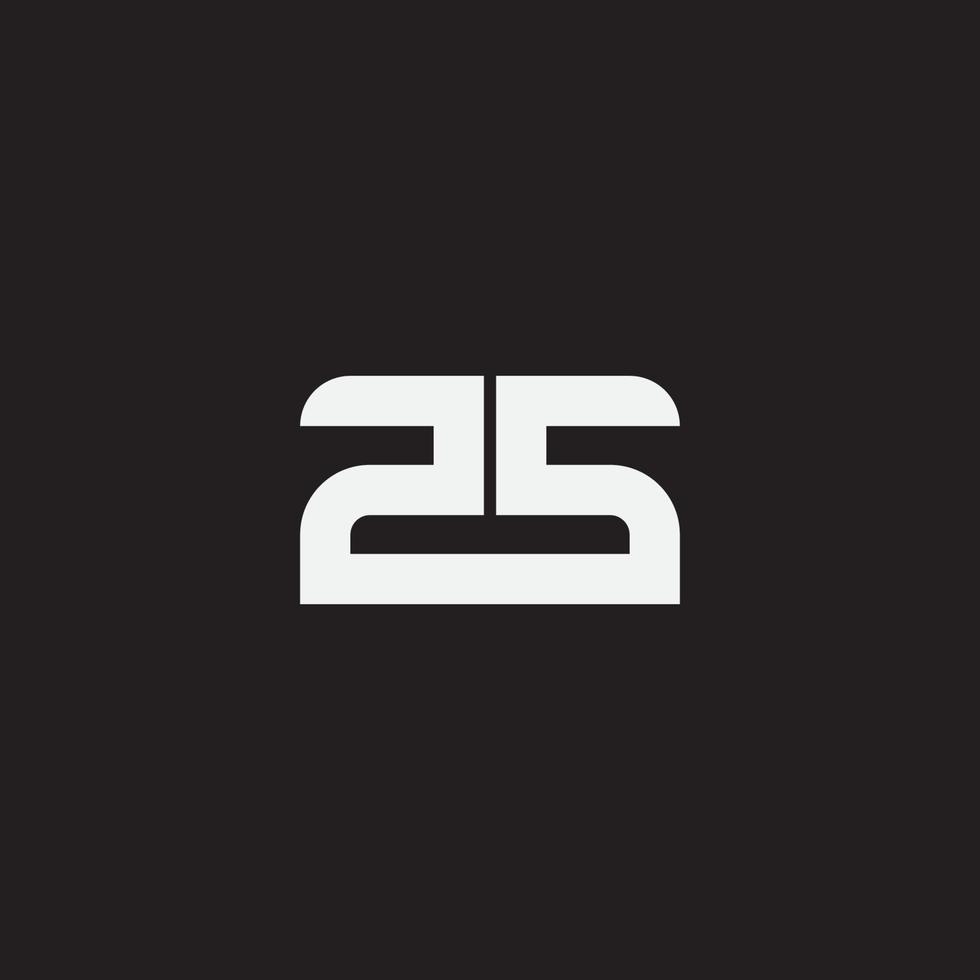 Number 25 monogram logo design. vector