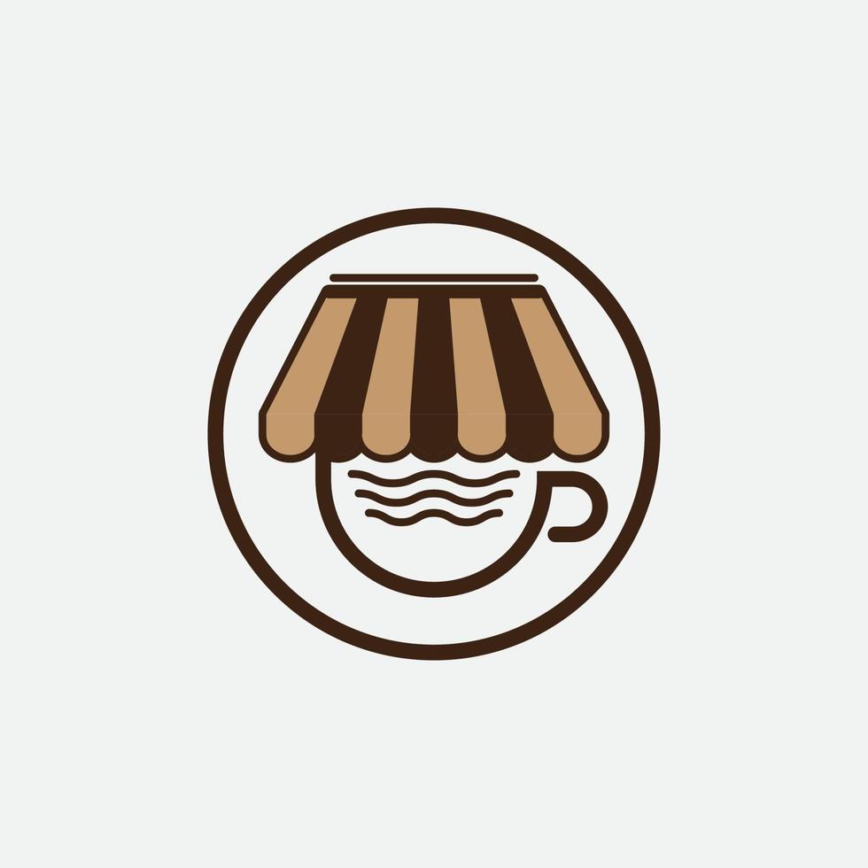 diseño del logotipo de la tienda de café o té. vector