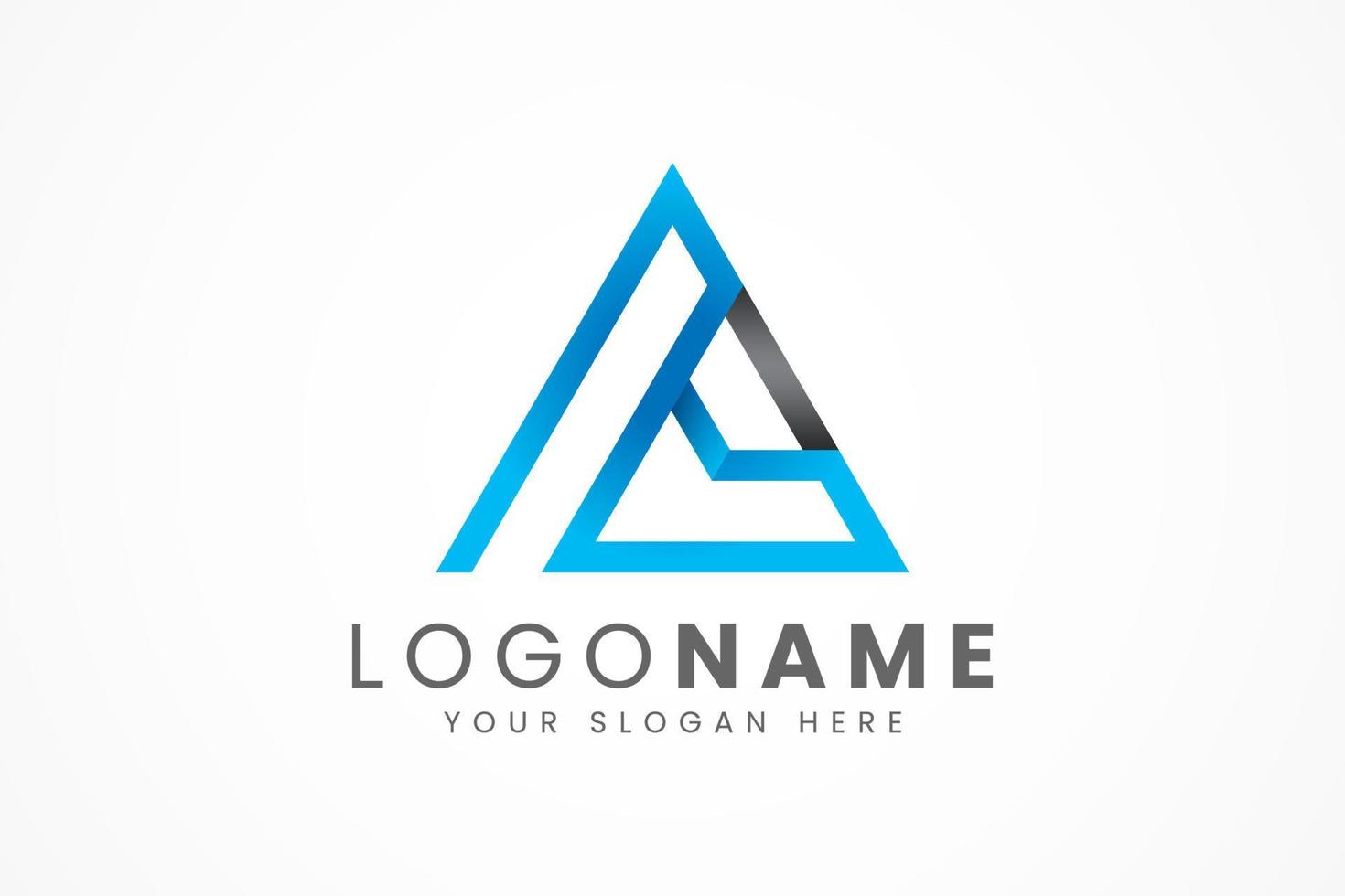 concepto de logotipo triangular abstracto vector