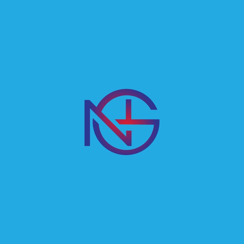 ilustración del logotipo de la letra n y g adecuado para nombres de marcas y empresas vector